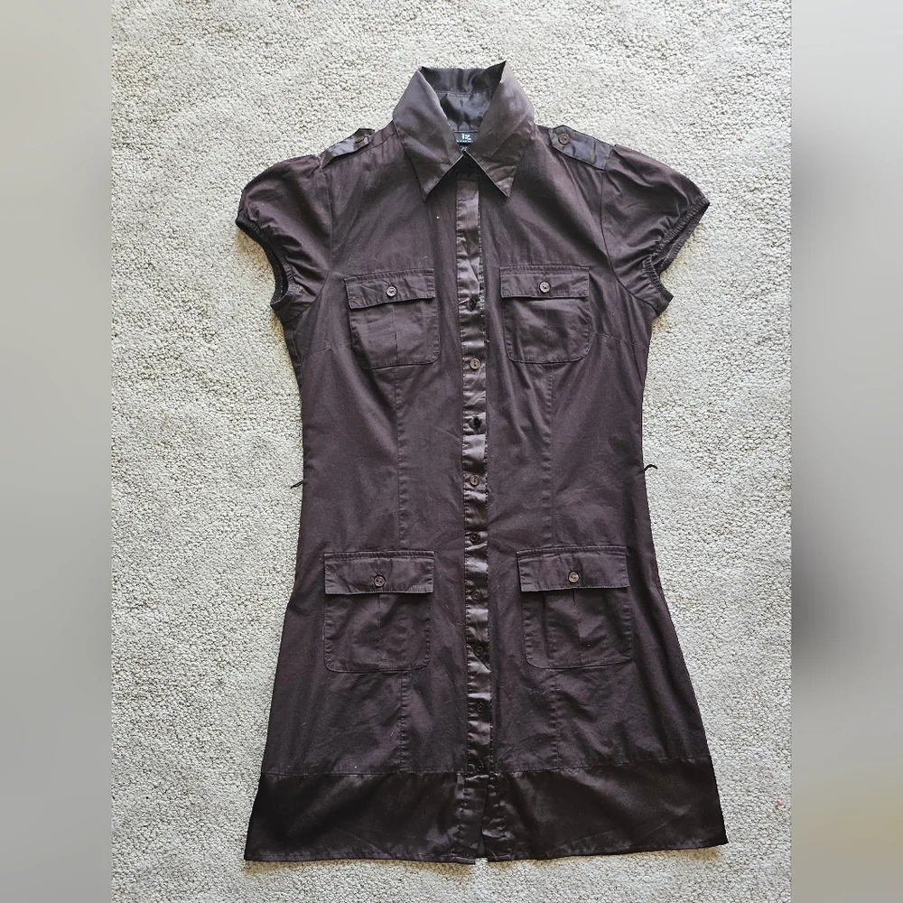 Brown Button Down Dress - Picture 1 of 10